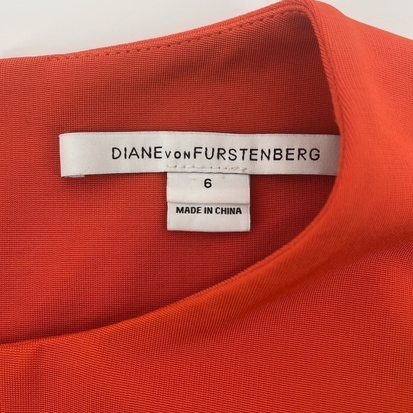 Diane Von Furstenberg DVF Reona Two Tangerine Sheath Dress Size 6 - Picture 8 of 14